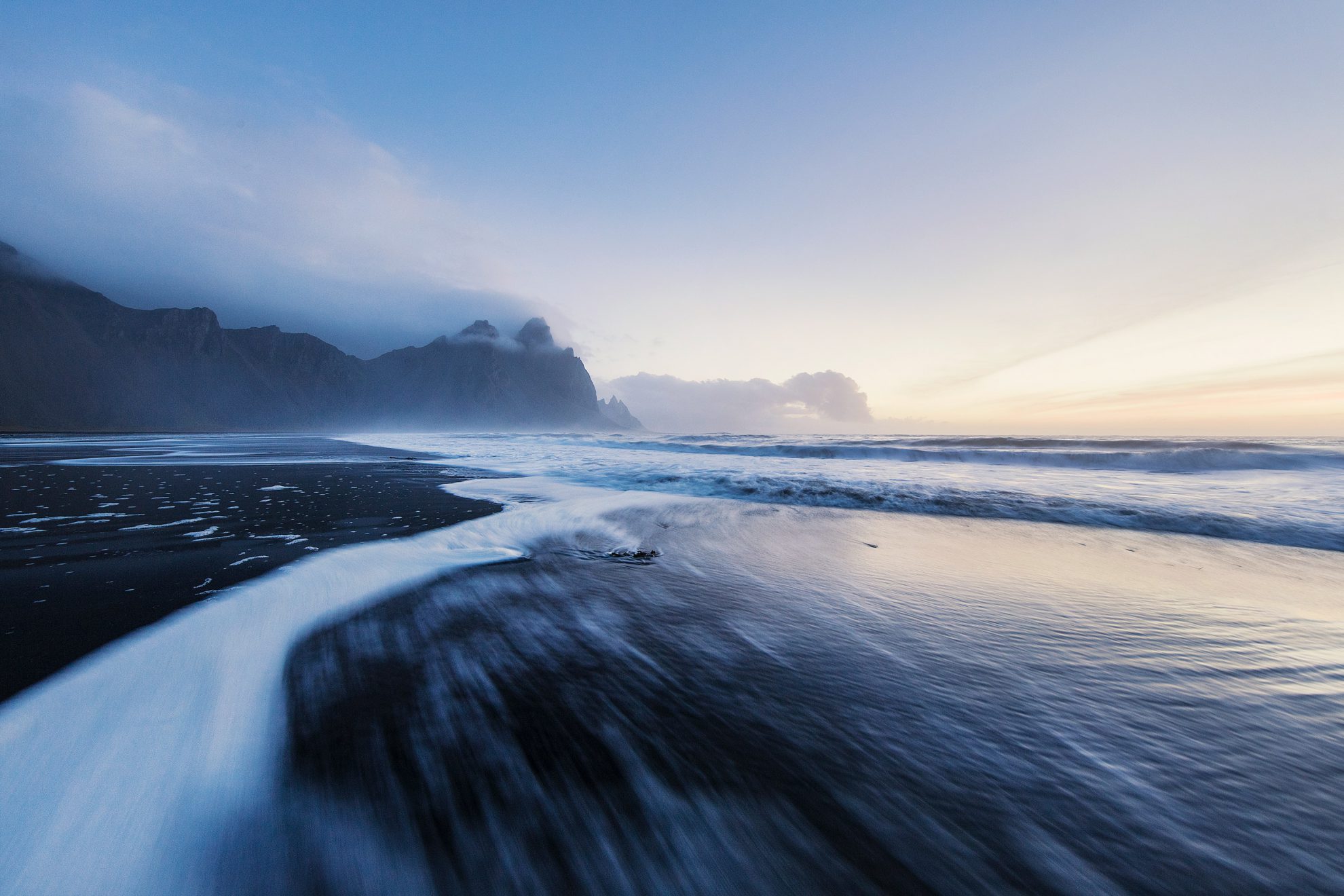 Waves on beach