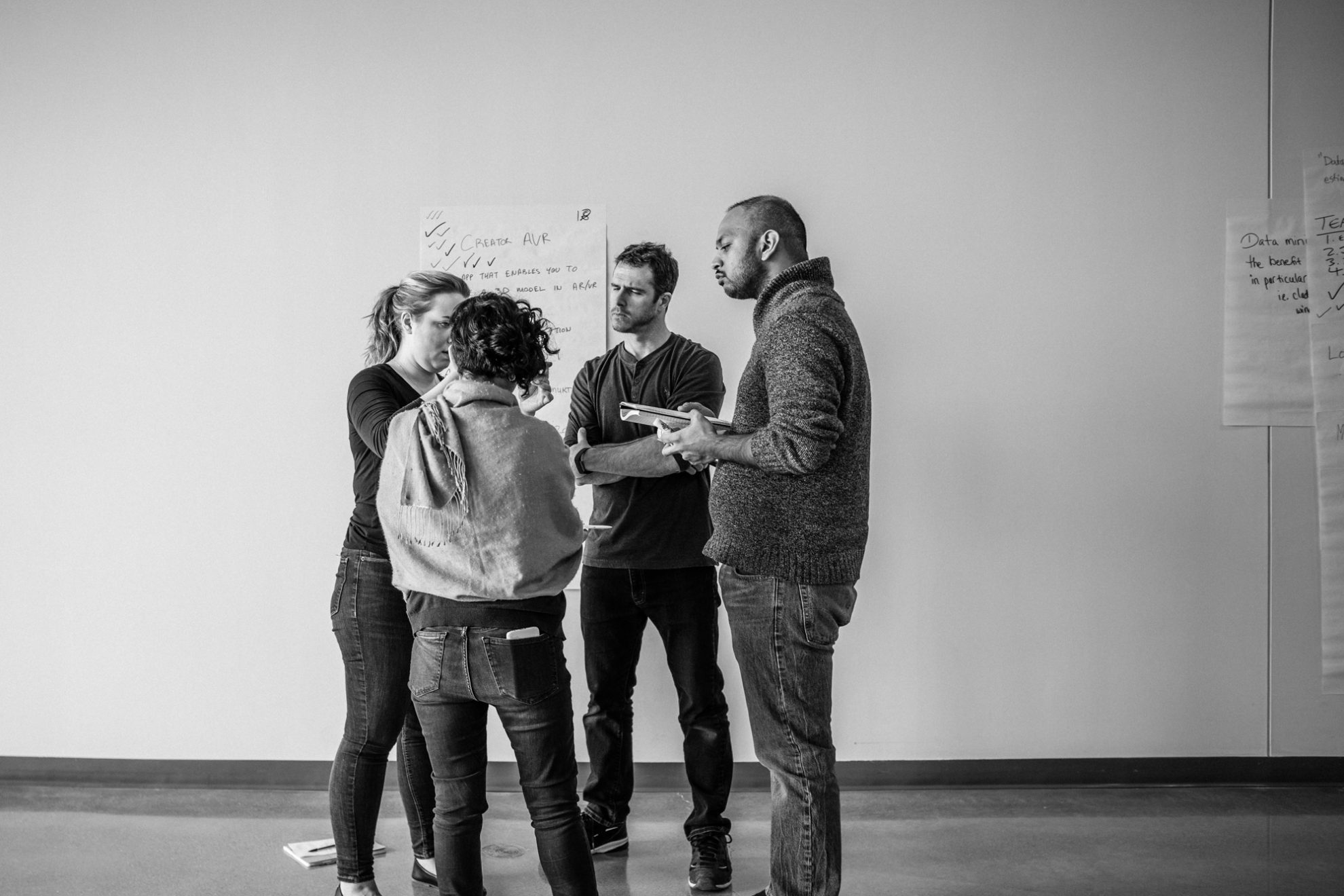 Group of people discussing an idea